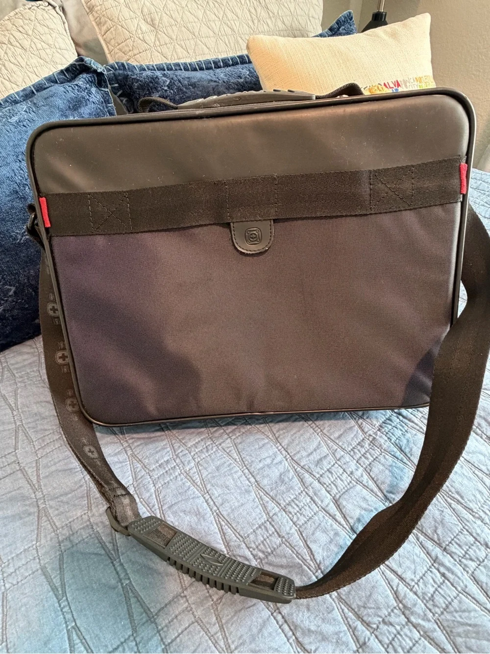 SwissGear Black and Red Laptop Briefcase with Shoulder Strap